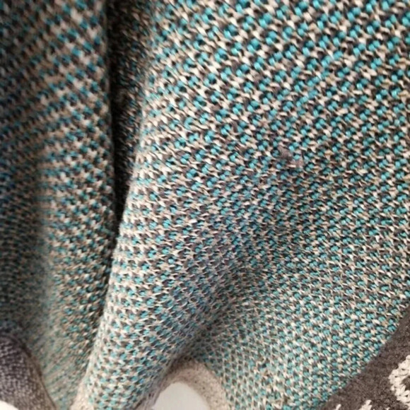 Line The Label Aztec  Woven Knit Cotton Drape Open Front Cardigan L - Picture 7 of 10